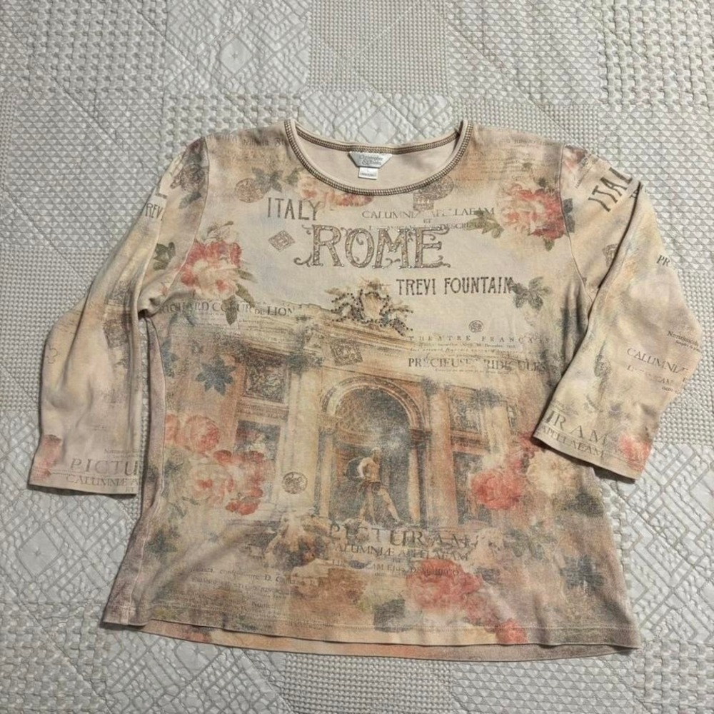 Y2K Rome Embroidered & Beaded Graphic Tee